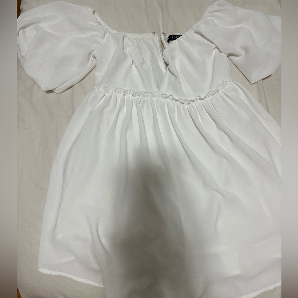 White Off The Shoulder V Cut Romper